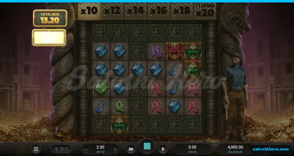 Multiplier ladder reaches x20 with $13.20 total