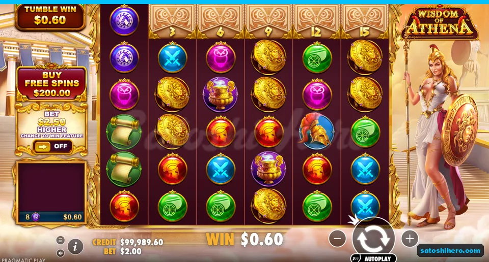 Eight purple gems resolve a sixty cent win
