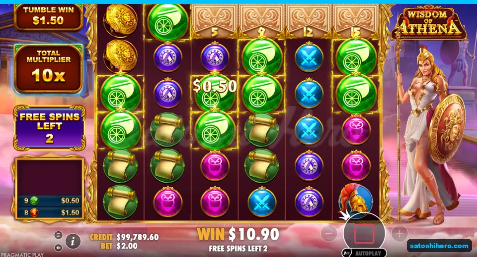 Running bonus shows ten times with two spins left