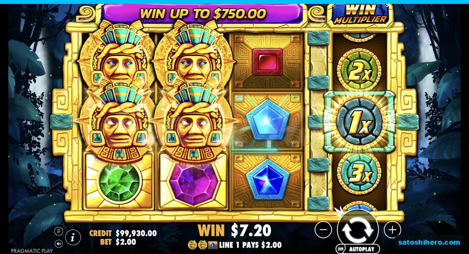 Line win resolves with gold masks left