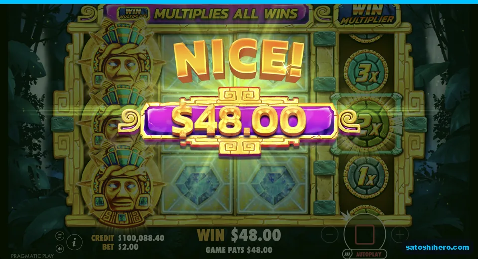 Multiplier hit pays forty eight dollars