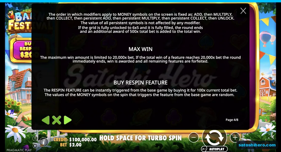 Rules page states cap and buy cost