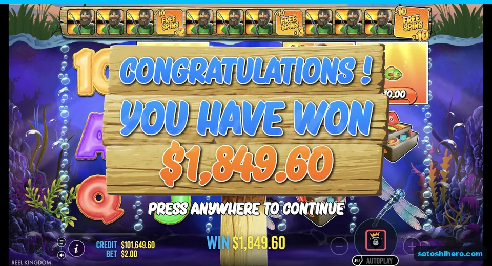 Congratulations screen pays $1,849.60