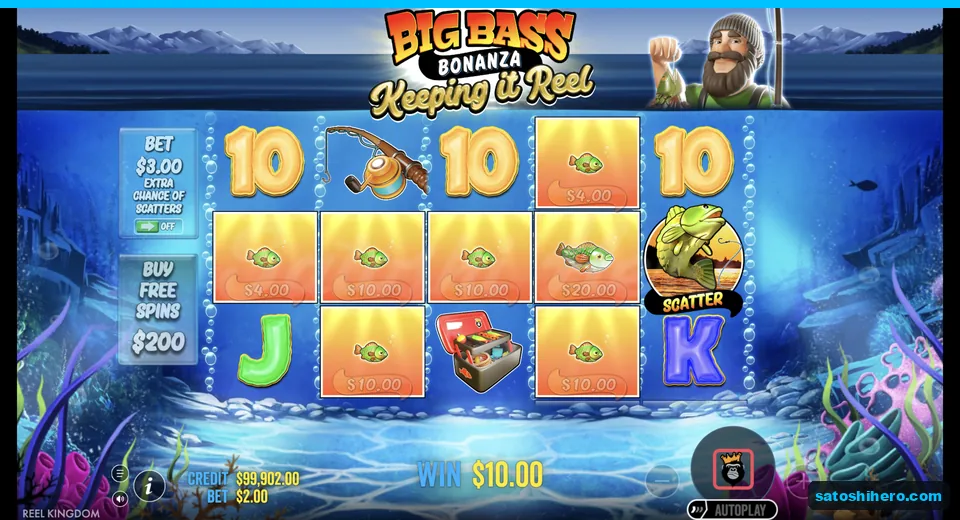Line win pays ten dollars across reels