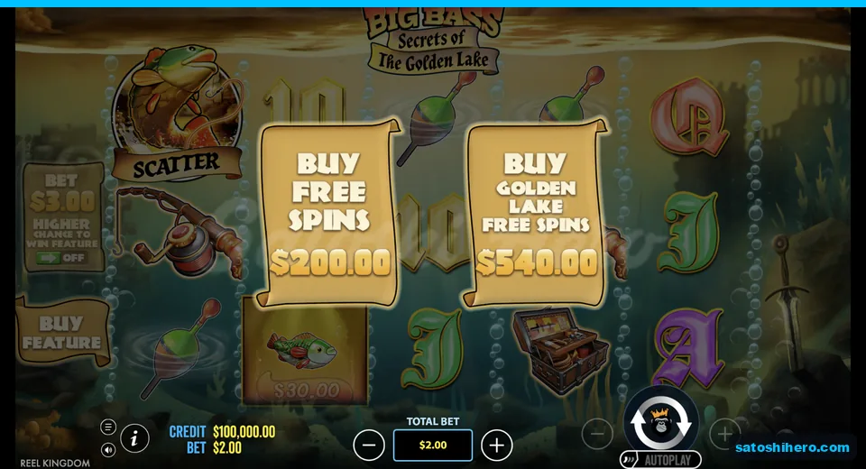Buy menu opens with two feature prices
