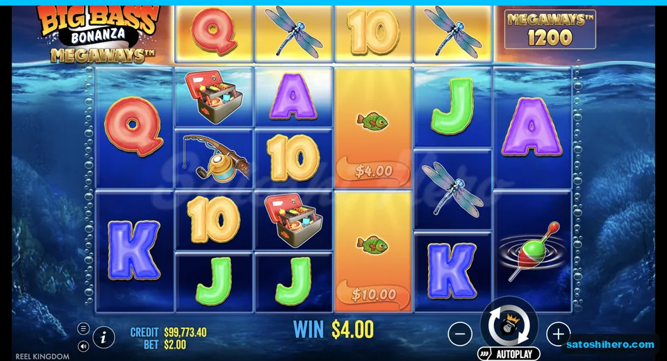 Line win resolves with Money fish values showing