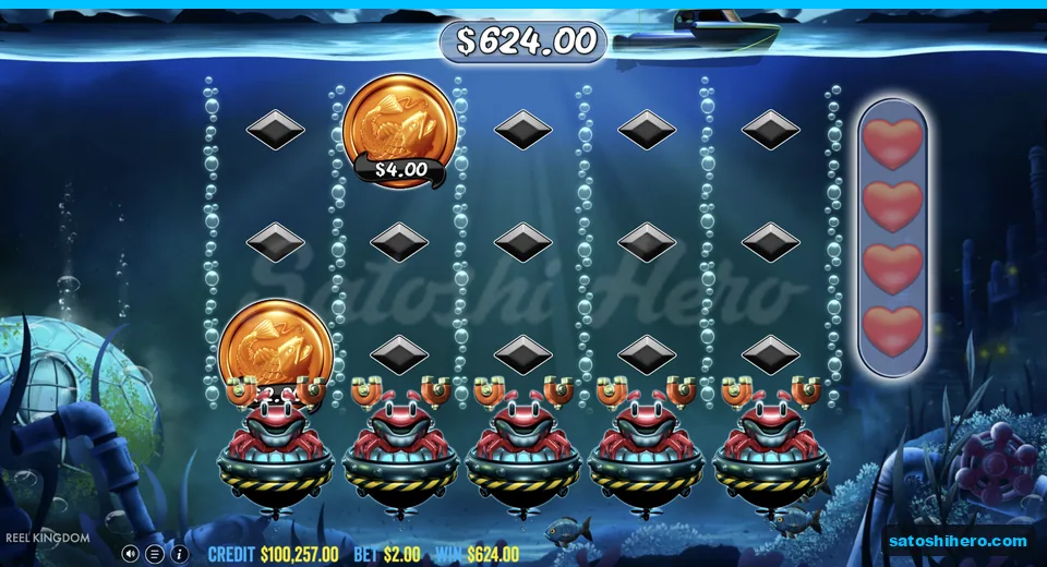 Respins show fish coins above robo crabs
