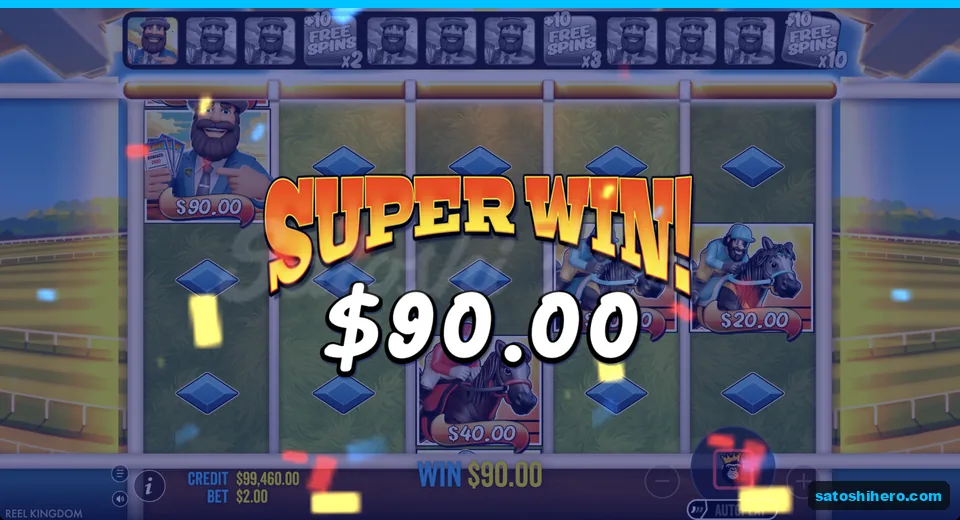 Super win banner shows money fish on reels