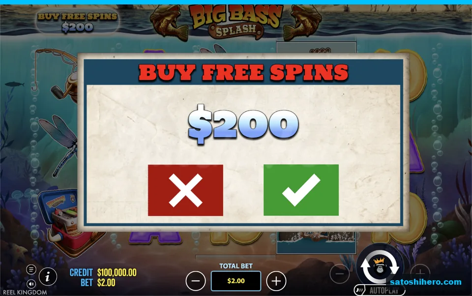 Buy menu opens at the two dollar stake