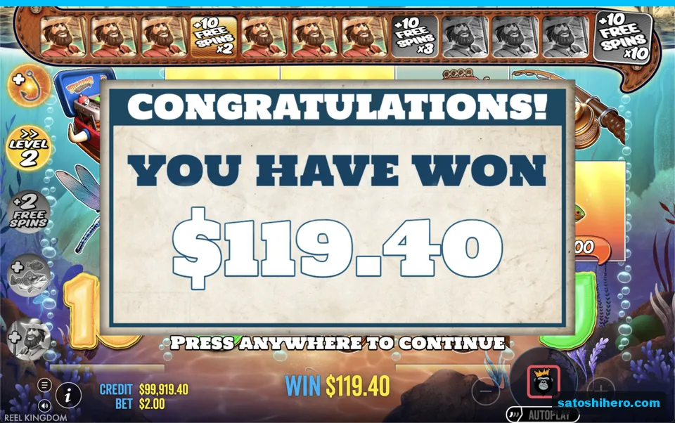 Total win shows one hundred nineteen dollars forty cents