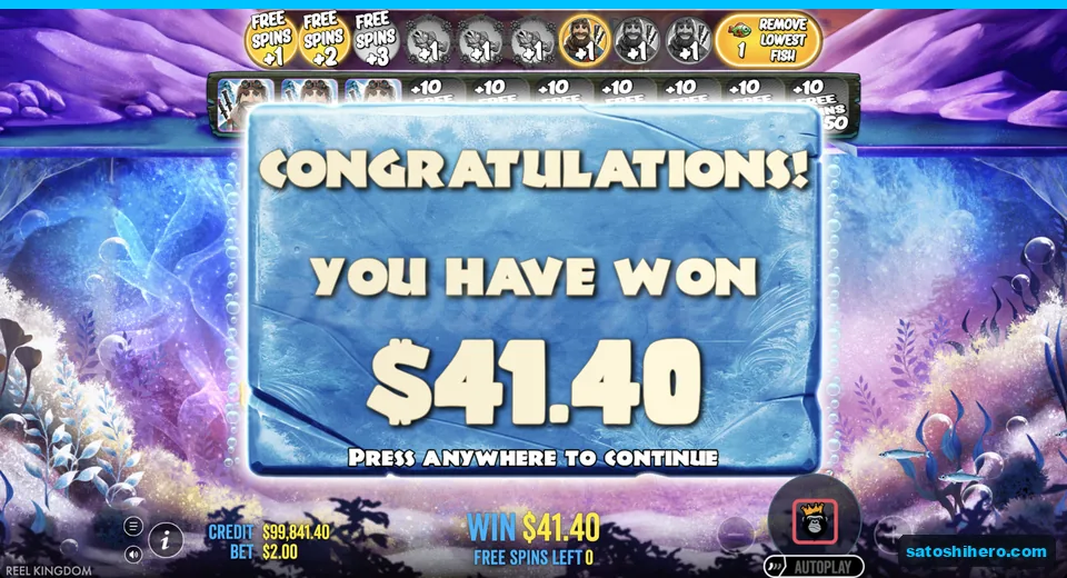 Congratulations board pays $41.40 over spins