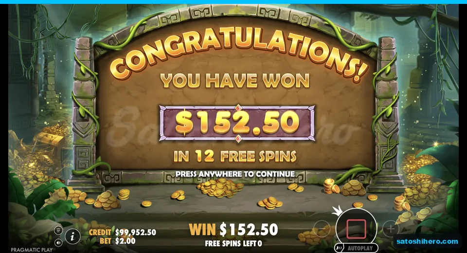 Total win screen reads $152.50 after twelve spins