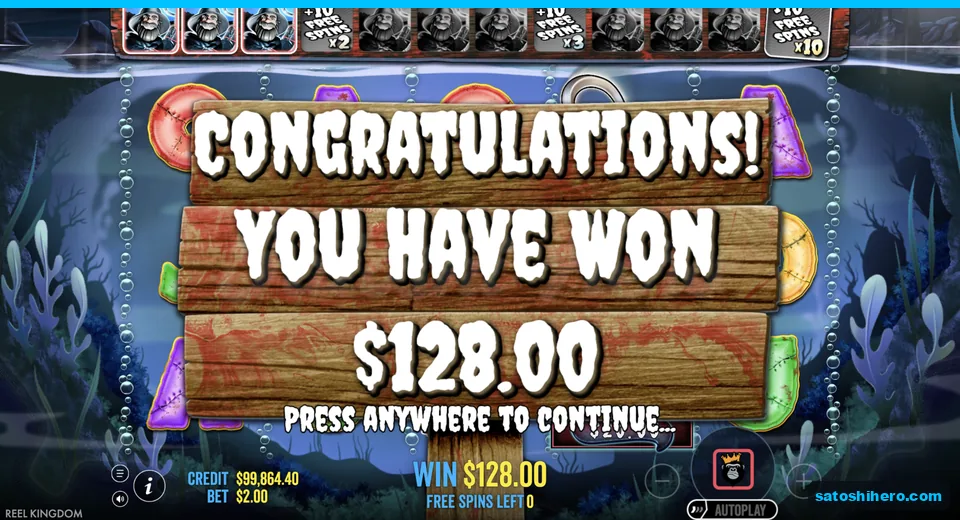 Collect screen shows a $128.00 result