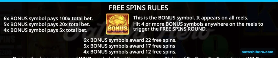 Bonus medallion paytable shows scatter payouts