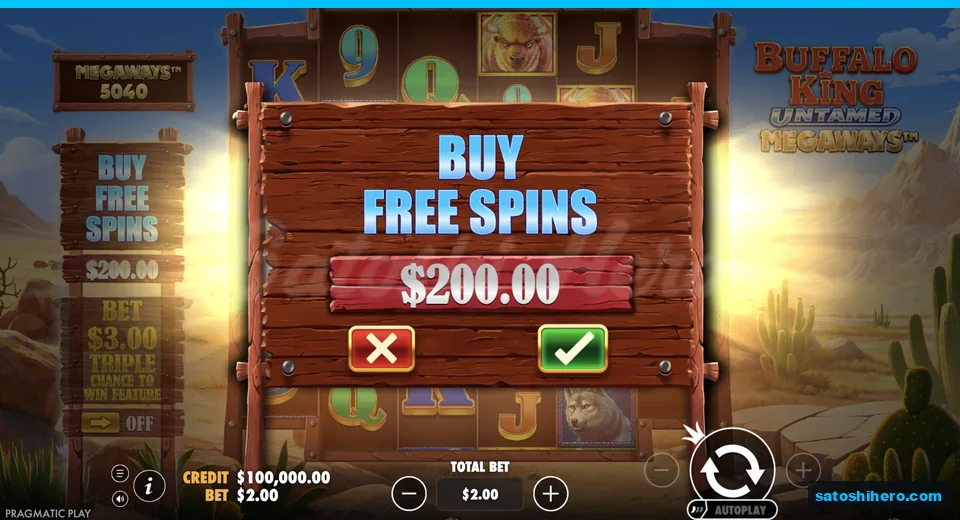 Buy menu opens at the live stake