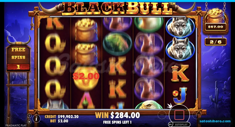 Win bar shows $284.00 pot collected