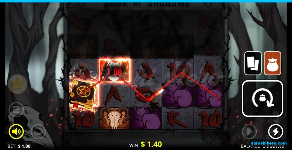 Red payline marks a $1.40 win