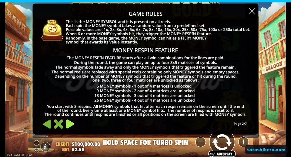Money symbol rules show values and unlocks