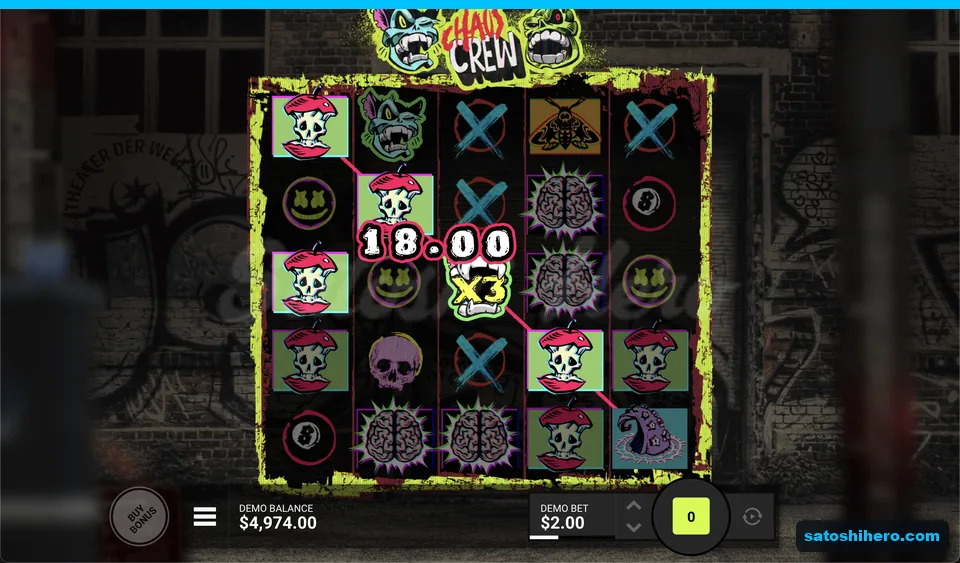 Apple skull line win with green wild