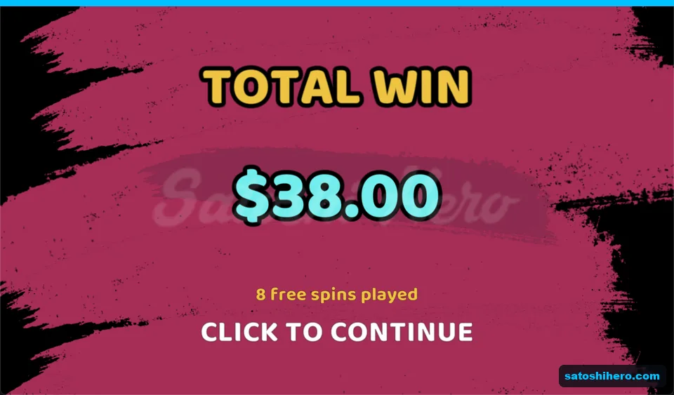 Total win screen showing $38 collected