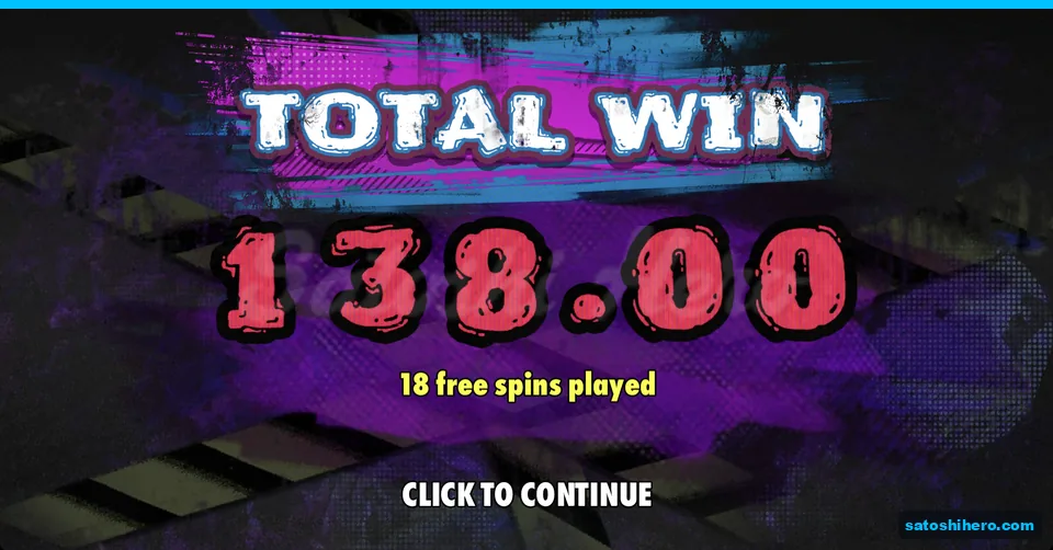 Total win screen showing one hundred thirty eight dollars