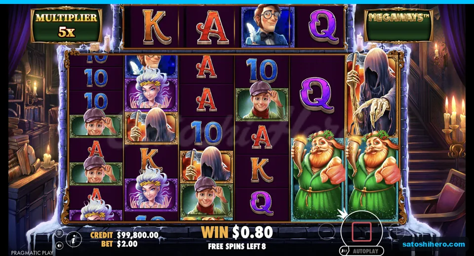 Free spins continue with 5x multiplier panel