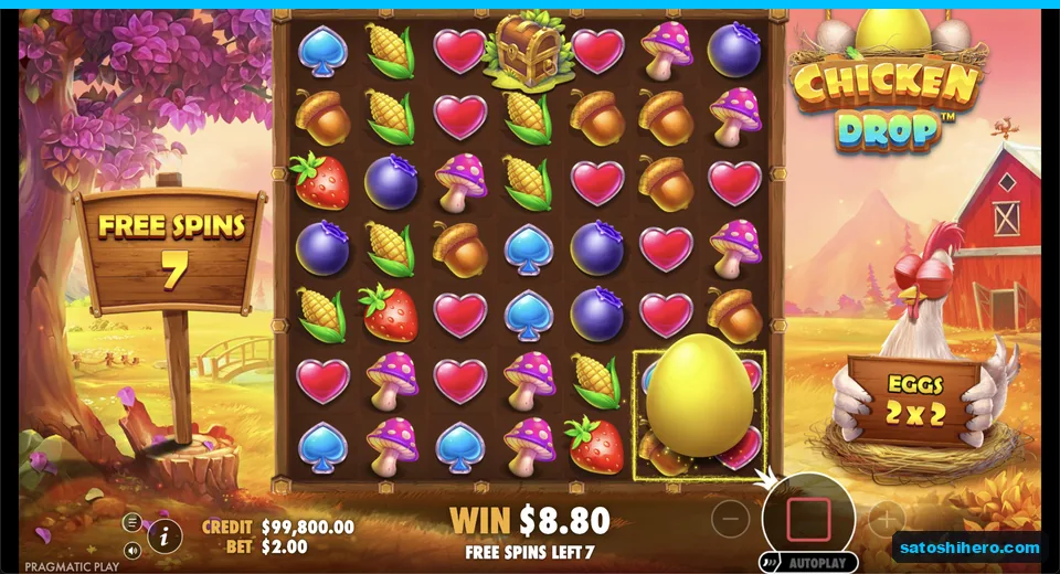 Giant golden egg drops during free spins