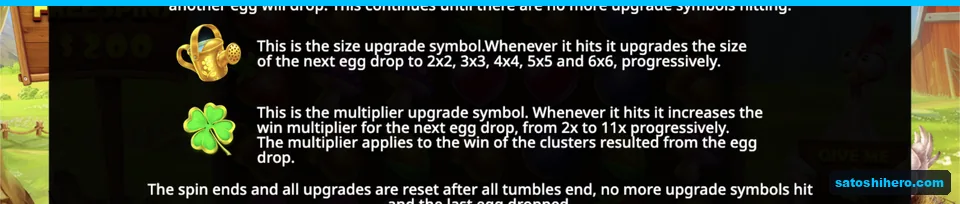 Upgrade rules show watering can and clover