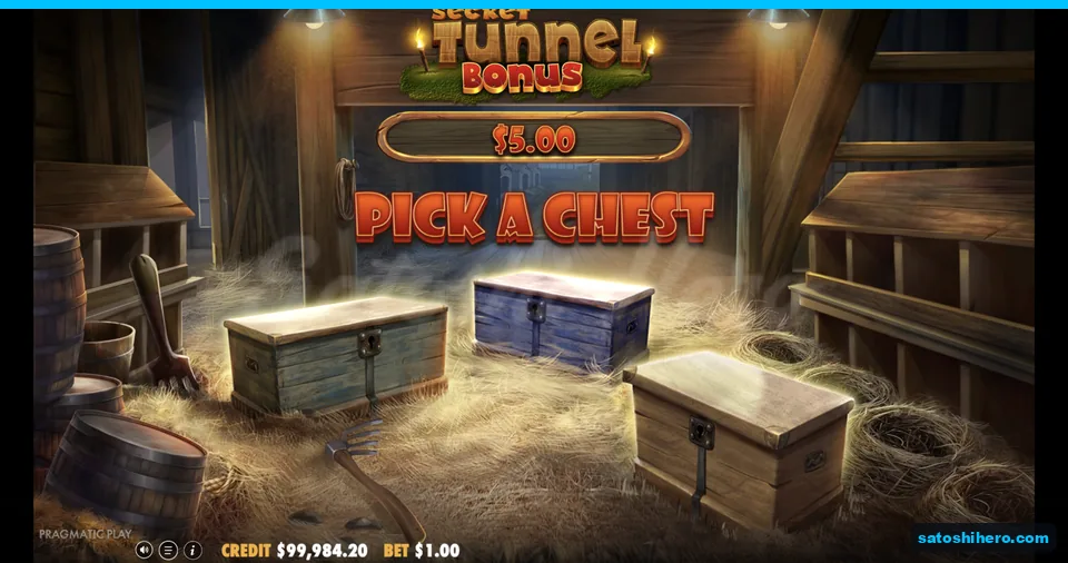 Chest pick round shows a $5.00 banked award