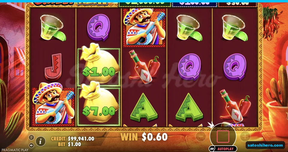 Line win resolves with money bag and guitarist