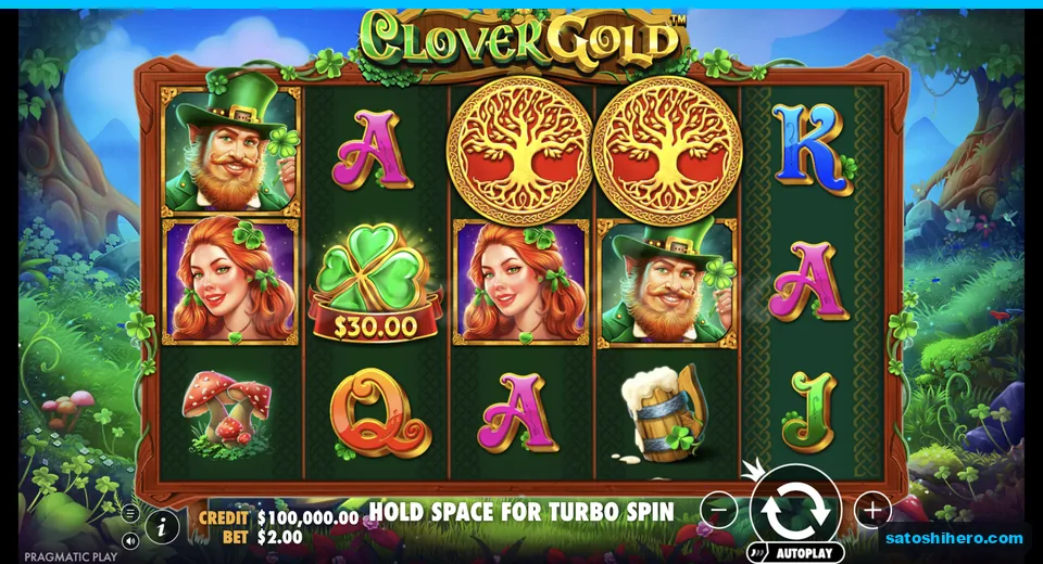 Idle reels show clover cash and bonus symbols