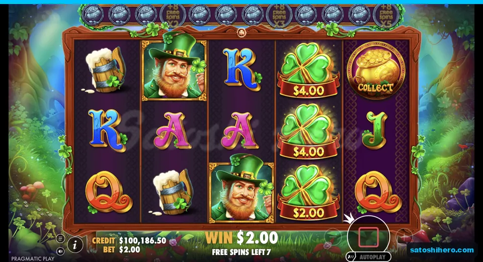 Collect pot cashes three clover values