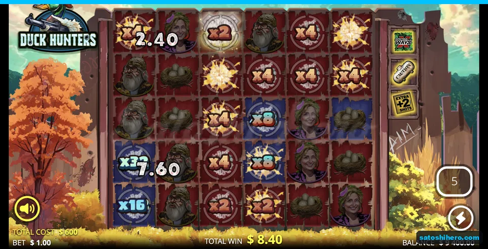 Multiplier spots and bombs fill grid