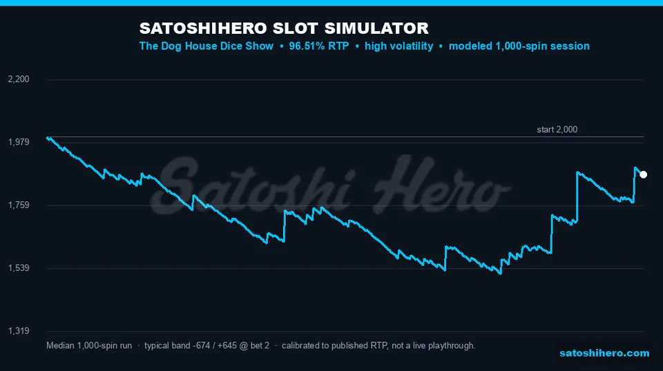 Blue projection line drops through sharp swings