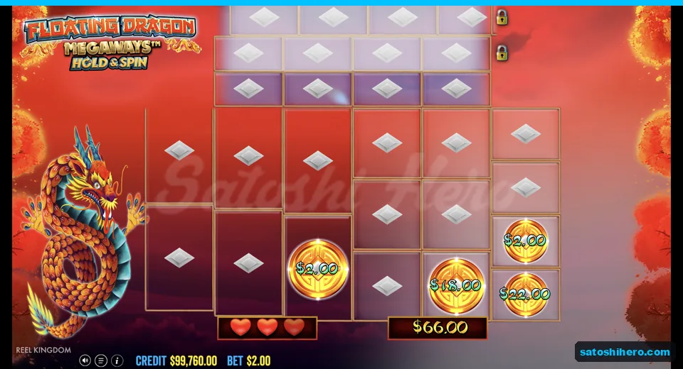 Locked coin grid shows three respins left