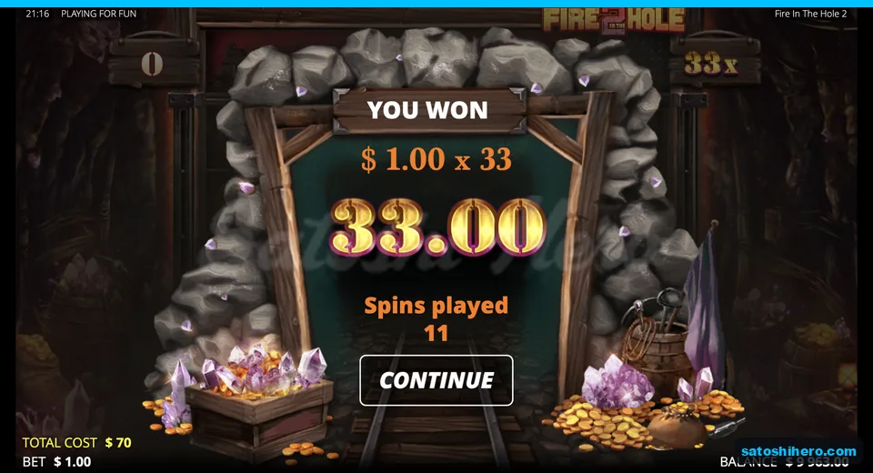Collect screen shows 33 dollar total