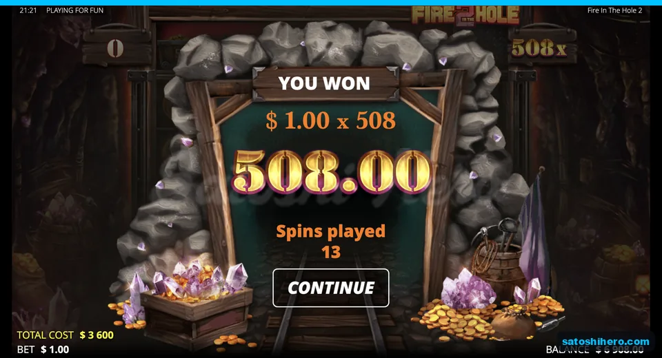 Collect screen shows 508 dollar total