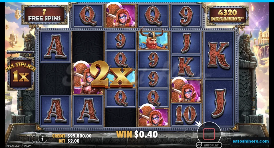 Free spins continue with seven spins left