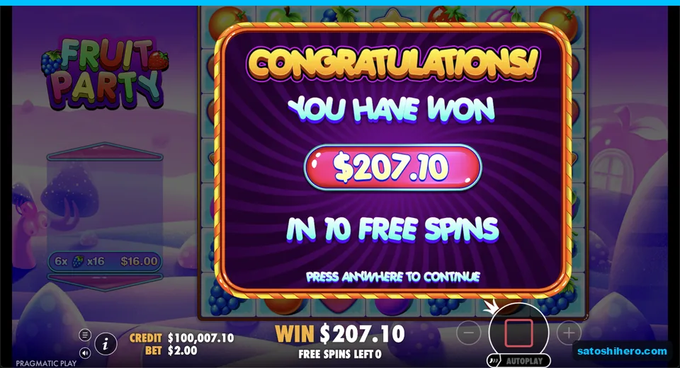 Collect screen shows $207.10 won