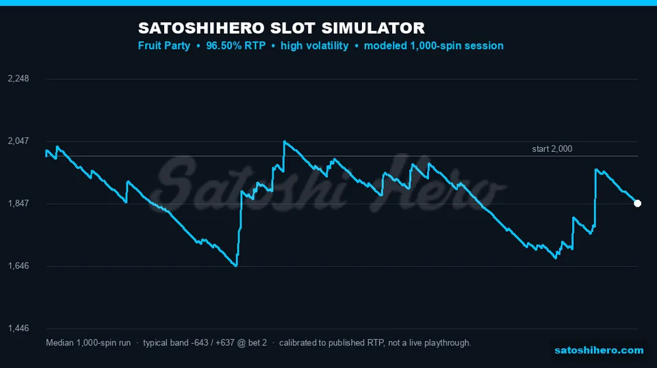 Blue simulator graph plots a thousand spins