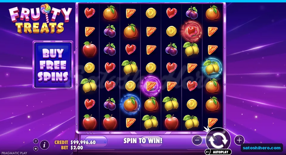 Multiplier spots sit under fruit symbols