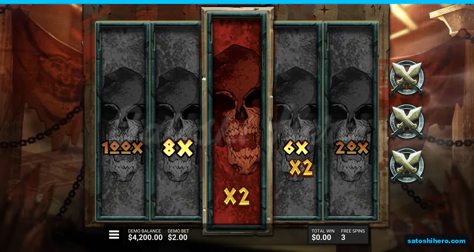 Red beast reel shows 2x among stacked multipliers