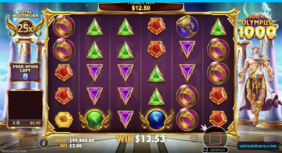 Free spins continue with two multiplier orbs visible