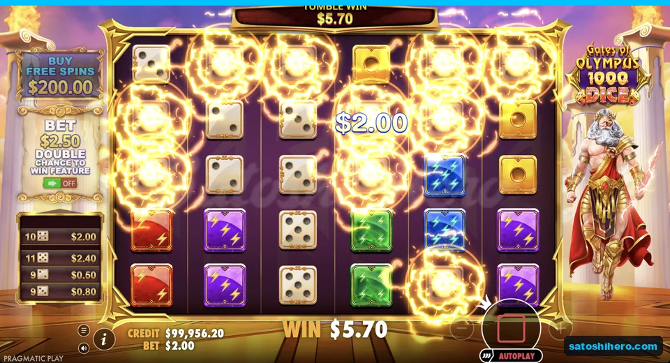 Tumble win resolves with multiplier orbs