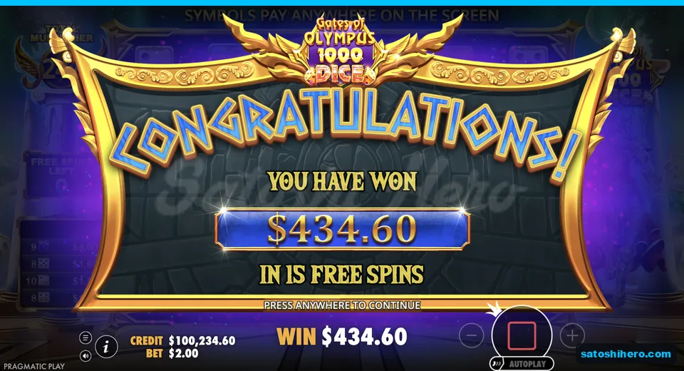 Congratulations screen shows $434.60 total
