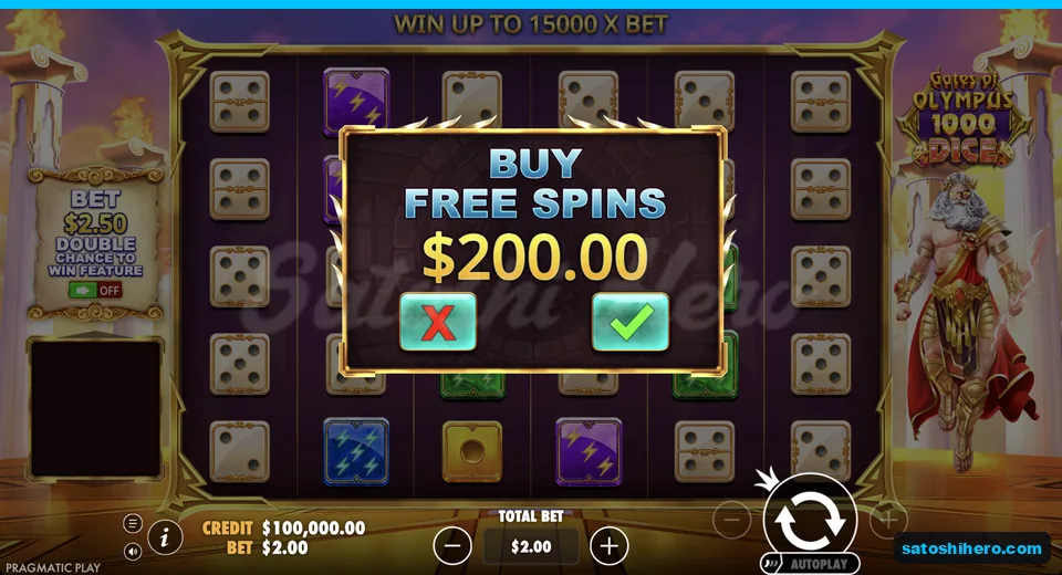 Buy menu opens at live stake
