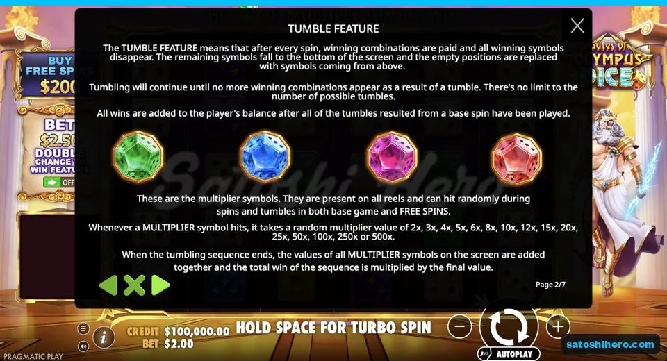Multiplier orbs list values from 2x to 500x