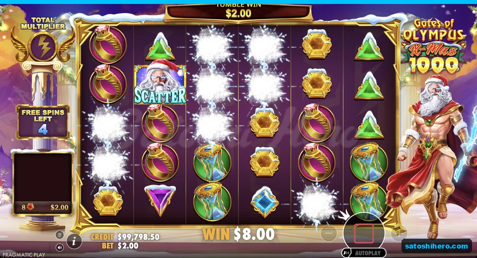 Free Spins round shows total multiplier and spins left
