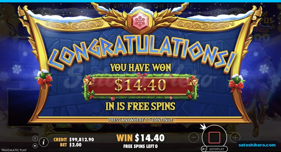 Collect screen shows $14.40 won