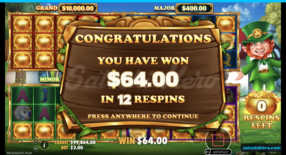 Collect screen shows sixty four dollars
